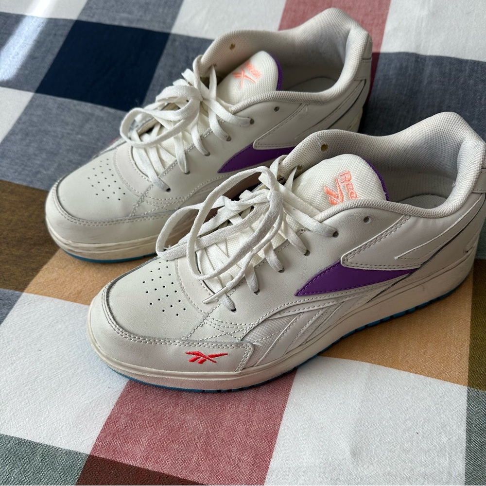 Reebok White and Purple Sneakers
